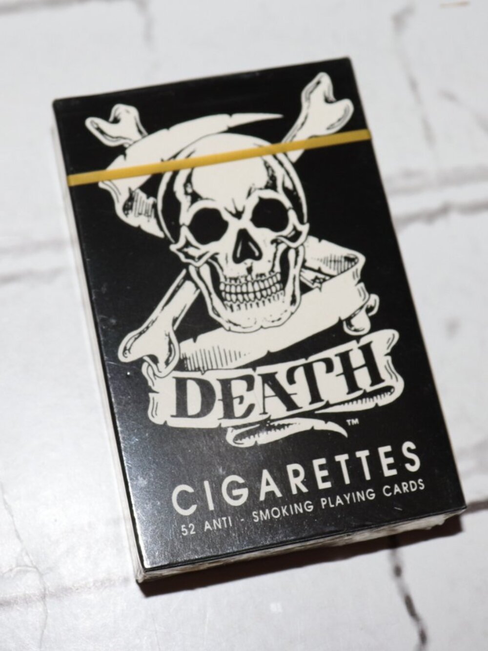 ✨ Vintage 1985 “Death Cigarettes” Anti‑Smoking Playing Cards • NIP ✨